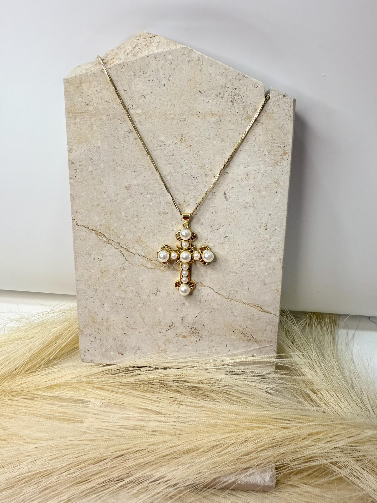 Pearl Cross Necklace